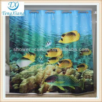 Panel Printed ocean fish dolphine printed shower curtain