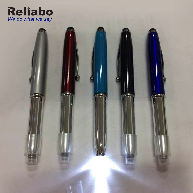 Reliabo Unique Products Bolígrafo de luz LED de metal multifunción promocional que escribe en la oscuridad