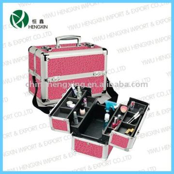 Pink aluminum beauty case cosmetic case