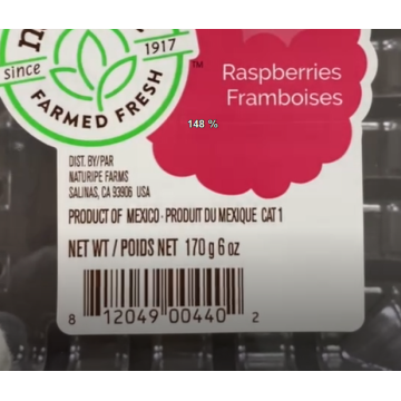 Etiqueta de código de barras del paquete de frutas plásticas de alta calidad