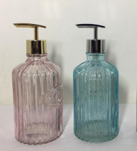 embossed glass liquid hand soap dispenser