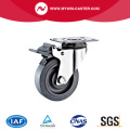 Braked Plate Swivel TPR Stainless Steel Caster