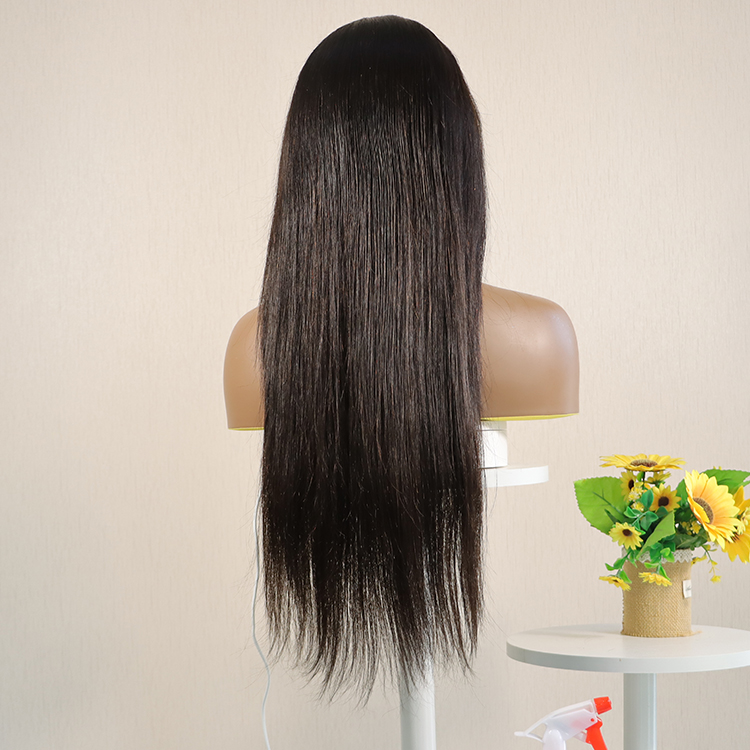 100% Real Human Hair Unprocessed Raw Remy Lace Frontal Wig,Virgin Cuticle Aligned Peruvian Straight Human Hair Lace Front Wigs