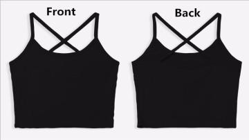 Women Tank Crop Tops,Sport Style Bustier Strap Cross Halter Summer short Tees,Female Soild Modal Vest Camis
