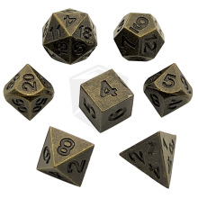 Mini Metal Dice Sets - 7pc D&D Polyhedral Dice Set 10mm