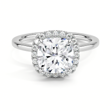 Cushion Cut Diamond Halo Ring in 18k Gold