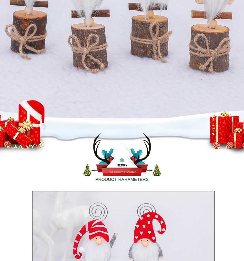 Christmas Decoration Faceless Doll Cardcase Creative Wooden Forester Note Clip Photo Clip Decoration Arrangement