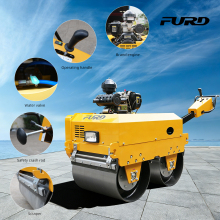 Double Drum Vibratory Road Roller with 9HP Power Small Asphalt Compactor for Sale