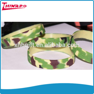 Camouflage/Camo Silicone Wristbands Rubber Bracelet with mix color printed