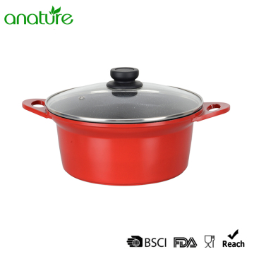 12 Pieces Red Die-Cast Aluminum Cookware Sets