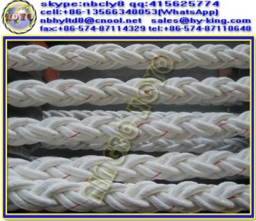 Polypropylene 8 braided rope , pp multifilament 8 strand mooring rope , 58mm pp multifilament rope for ship