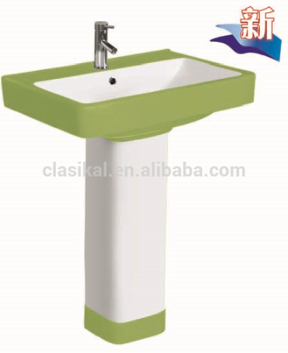 Ceramic lavatory wash basin with pedestal