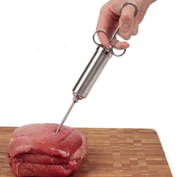 Stainless Meat Injector Syringe BBQ Grill Smoker Steak