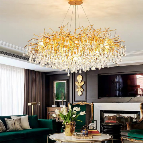 I-LEDER Beaded Crystal Metal Chandelier