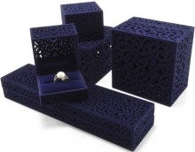 Blue hollow out high quality jewelry box designs