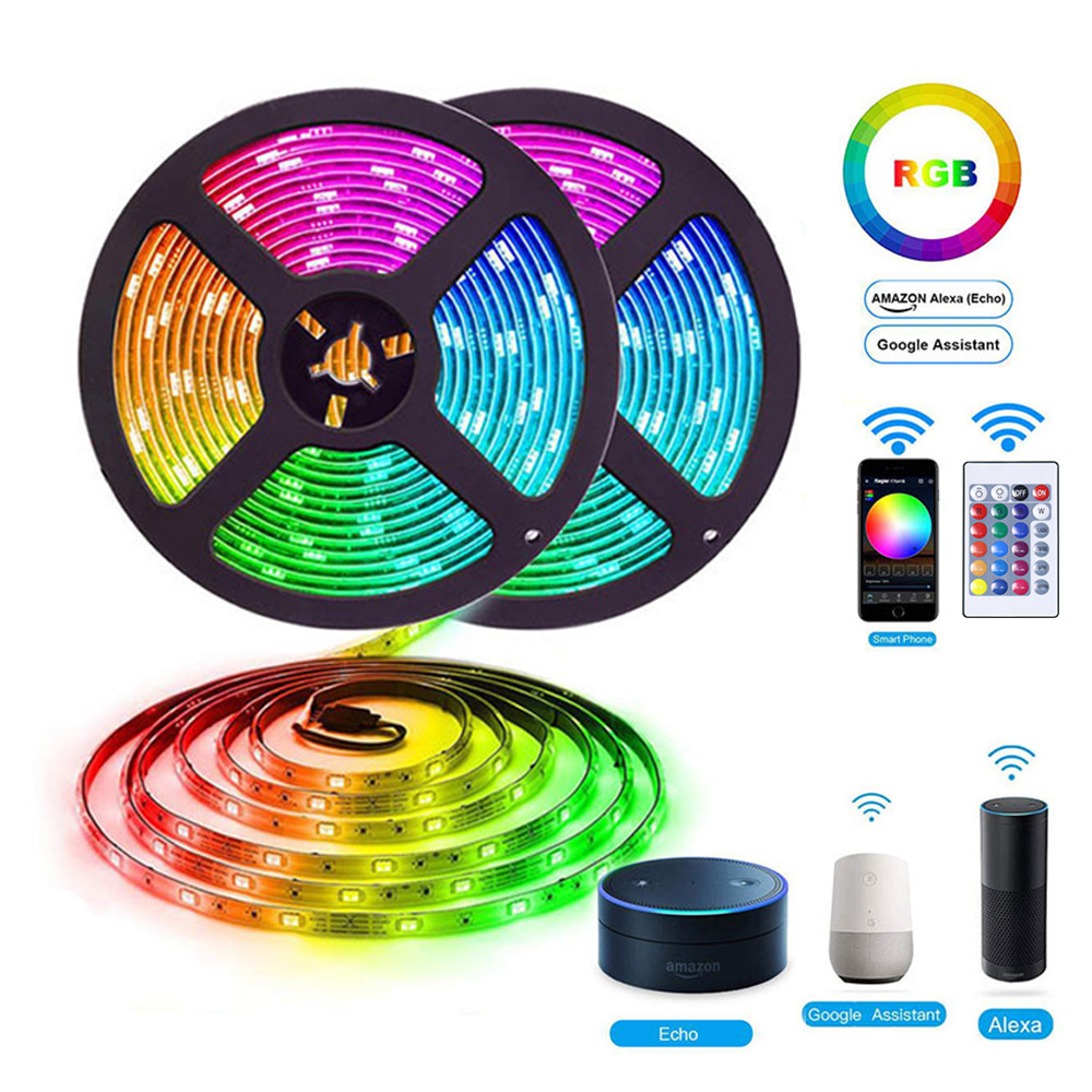 Amazon Alexa Google Home Tuya Wifi IP65 Flexible Waterproof LED Strip Light Strip LED Light RGB