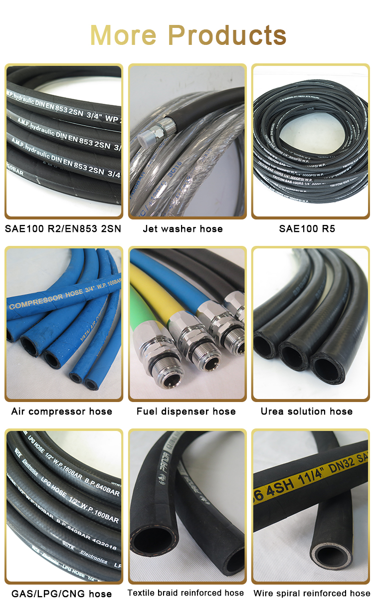 High Pressure Aging-Resistant Smooth Surface 3/8 Inch Gas Flexible Ptfe Cng Alta Presion Hose