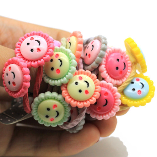 Nuovi prodotti Capelli carini Elastici colorati Porta coda di cavallo Kawaii Sorriso Viso Fascia per capelli Cravatta per bambina bambino