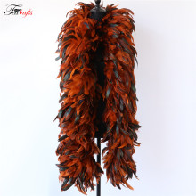 Artificial Rooster Schlappen Feathers Boas: 5-7 Inch Orange Cock Plumes for Party, Home Decoration, and Performances