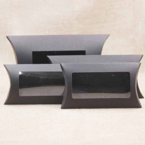 Wholesale Kraft Paper Pillow Box with Clear Window