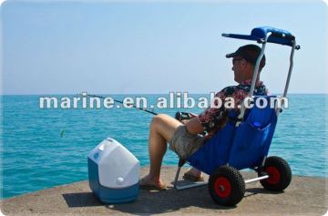 Foldable Beach Trolley With Adjustable Sunshade