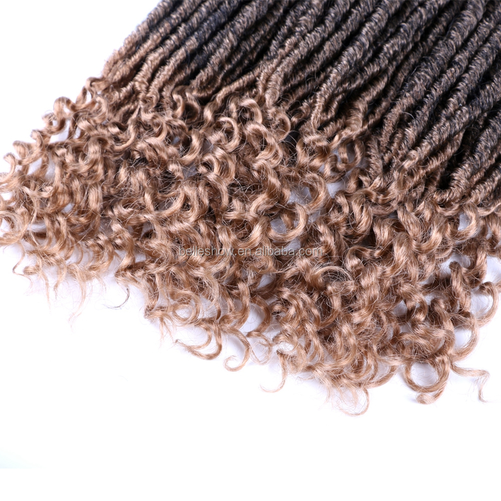 Hot sell faux locs for black women faux locs curly braid faux locs crochet hair extension 20inch 24roots