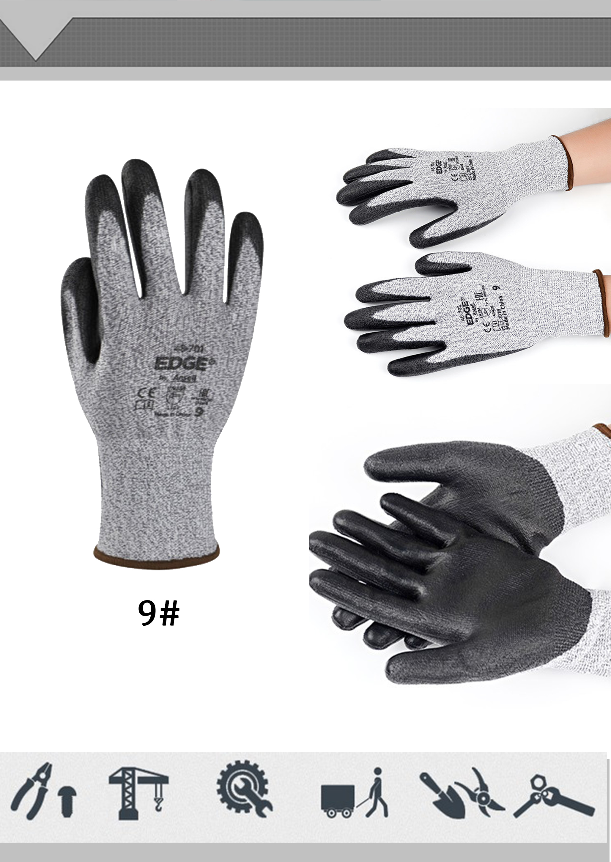 Unique design hot sale work safety heat insulating cut resistant glove