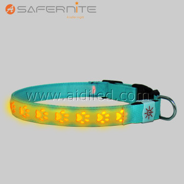 Leather Led Lighted Up Illuminated Pet Dog Collar