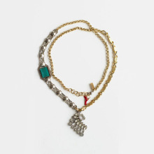 Strand Necklace Double Necklace with Diamond