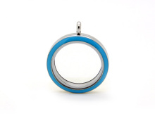 Floating locket with colorful epoxy