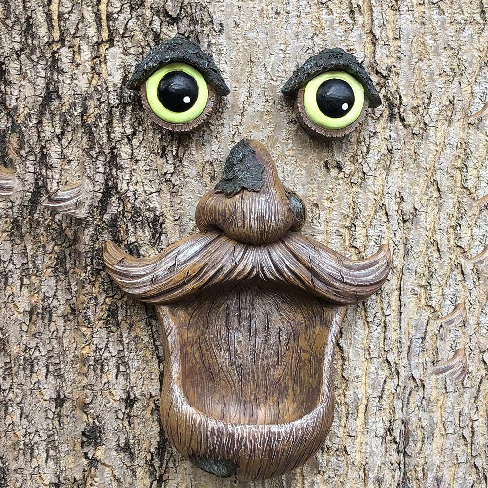 Tree Hugger Sculpture Tree Face Birdfeeder