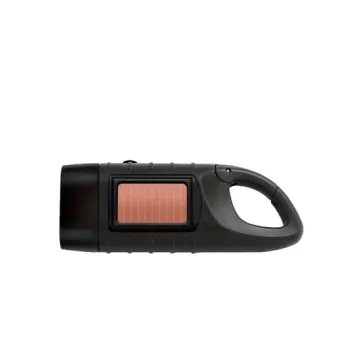 Hand-Crank and Solar-Powered LED Flashlight