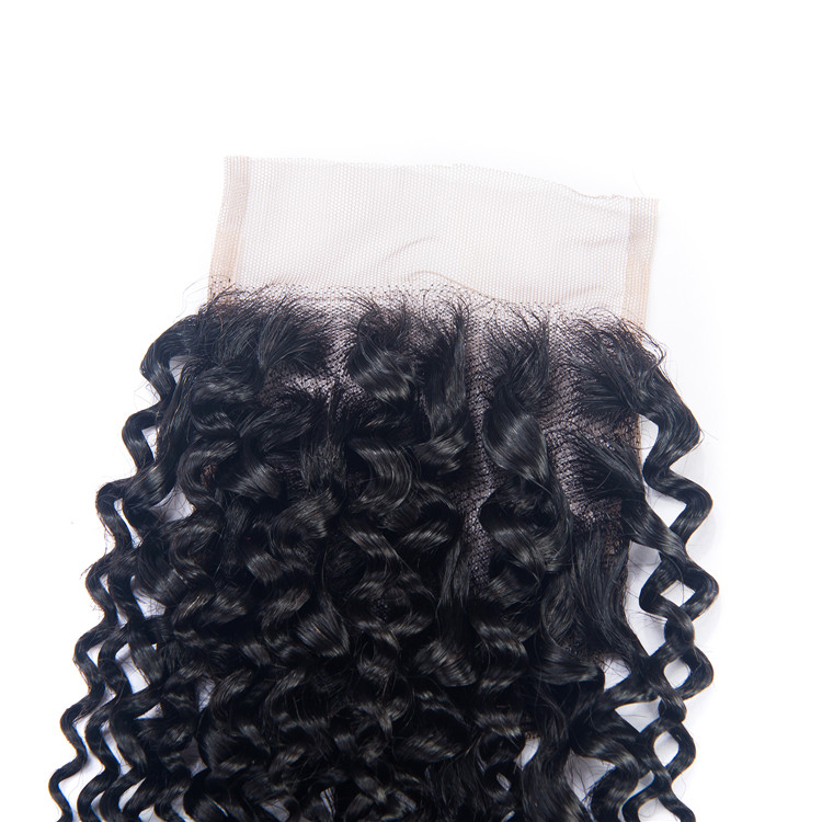 Wholesales Hot Selling  Remy 100% Human Hair Closure Brazilian Virgin Hair Curly Wave 4*4 Closure