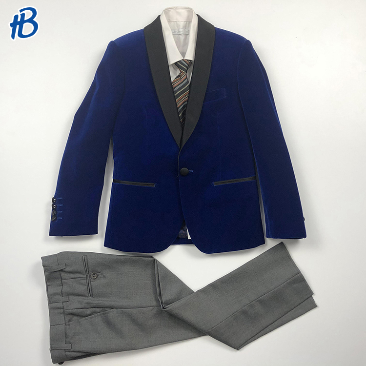 royal blue two-piece business slim suit for men