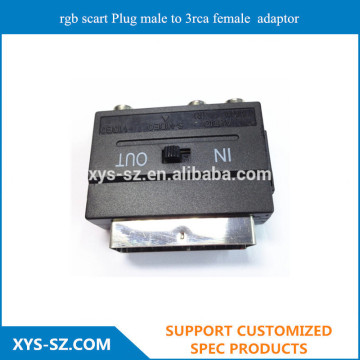 rgb scart Plug male to 3rca female adaptor