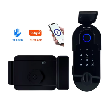 Security Electric Waterproof Tuya Fingerprint Gate Rim Lock