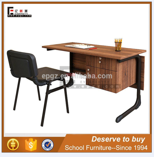 Simple And Cheap Primary School Teacher Office Wooden Table And Chairs