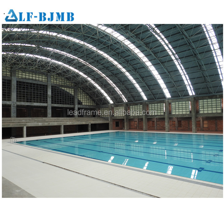 Modern popular steel structure space frame swimming pool roof with large span