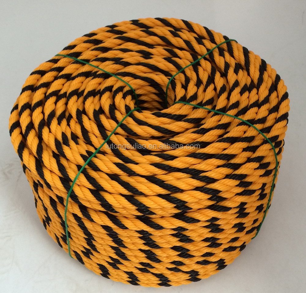 10mm yellow/black tiger rope 100m roll for warning