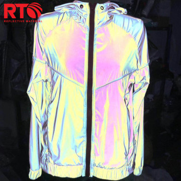 Rainbow Reflective Nylon Fabric for Fashion Clothing Jackets
