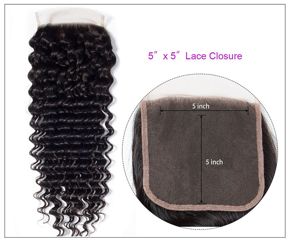 10A grade Deep wave Wholesale Lace Frontal Closure Bundles Virgin Hair Brazilian Hair Peruvian Swiss Lace Closure