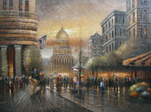 Knife Oil Paintings Art Work--Street Scenes of Paris