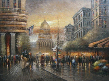 Knife Oil Paintings Art Work--Street Scenes of Paris