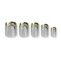 Waterproof simple lines golden french gray false nails
