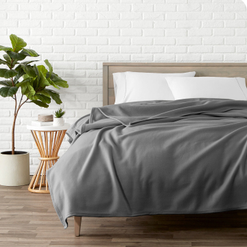 Cozy Thin Double Bed Polar Fleece Blanket - 200gsm, Anti-Fuzz, Stain Resistant, Foldover Hem, Good Price