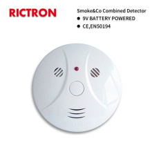 Alarma de humo de batería combinada 2 en 1 y detector de co