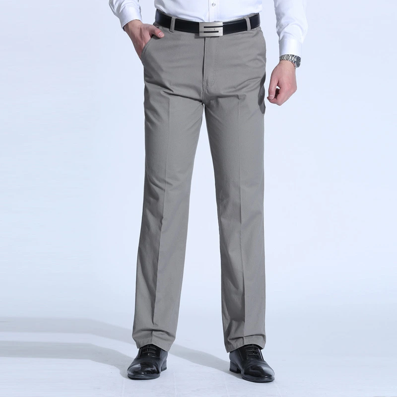 Men Cotton Casual Loose Straight-Leg Panttrousers Casual Business Long Pants
