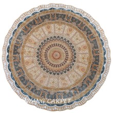 8.2'x8.2' Round Antique Tabriz Persian Silk Rug