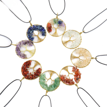 BraveLight Natural Gravel Stone Chip Gemstone Pendant Necklace