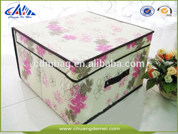 2014 Folded pp non woven storage box with flowers